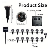 cheap Solar String Lights-Solar-Powered Led Path Garden Lights  Purple Fairy Lights 30LED IP44 Waterproof  And Durable Recessed Outdoor Garden Lights Suitable For Decorative Lighting Of Walkways Lawns, Camping Parties