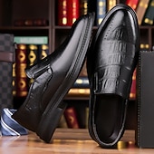 cheap Loafers-Men's Classic Casual Wedding PU Leather Comfortable Slip-on Red Brown Black Summer Spring Fall
