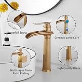 Недорогие Смесители для раковины в ванной-Ванная раковина кран - Классический Старая латунь Внешнее крепление Одной ручкой одно отверстиеBath Taps