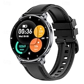 baratos Smartwatch-Smart Watch with Built-in Flashlight for Men Women, Round HD Touch Screen Fitness Tracker with Heart Rate Sleep Monitor, Waterproof Sport Smartwatch for Android iOS, Pedometer, Stylish Leather Strap