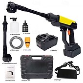 cheap Vehicle Cleaning Tools-Cordless Portable Pressure Washer, Battery Powered Handheld Power Washer Kit with Storage Case &amp; Foam Cannon, High Pressure Cleaner for Car Washing, Patio, Garden, Fence, Outdoor Surface Cleaning