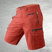 cheap Outdoor-Men's Tactical Cargo Cargo Shorts Shorts Casual Shorts Pocket Elastic Waist Plain Calf-Length Casual Outdoor Streetwear Fashion Streetwear Orange Brown Inelastic