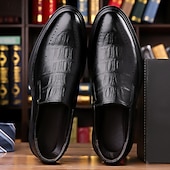 cheap Loafers-Men's Classic Casual Wedding PU Leather Comfortable Slip-on Red Brown Black Summer Spring Fall