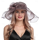 preiswerte Fascinators &amp; Hüte-Derby Hut Kirchenhut Kentucky Derby Hut Dame Edelfrau Kostüm Damen Derby Ascot Pferderennfestival Erwachsene Hut Frühling &amp; Sommer