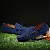 economico Mocassini casual-Per uomo Vintage Casual Quotidiano Camoscio Confortevole Traspirante Mocassino Giallo Chiaro Grigio scuro Vinaccia Estate Primavera Autunno