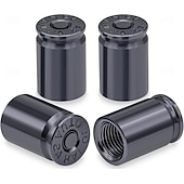 abordables Herramientas de Mano-4 tapones para válvula de neumático con forma de bala, de aleación de aluminio, para coches, SUV, camiones, bicicletas, motocicletas y bicicletas.