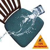 economico Copertura per sedia-Fodere impermeabili ed elasticizzate per cuscini di divano e poltrona, in tessuto jacquard di pile di mais, con cinghie elastiche, antiscivolo, confezione da 2, 4 o 6 pezzi.