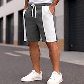  Férfi Izzadt nadrág Rövidnadrágok Nyári rövidnadrág Egyenes Zsinór Rugalmas derék Színes Sima Mokaszinok Térd feletti Napi Szabadtéri Utcai öltözék Sportok Utcai sikk Fekete Sötétkék Nyúlós