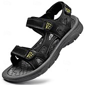 billige Utendørs sandaler-herre brune utendørssandaler justerbare sportssandaler med borrelås åpen tå komfortable tursko for fotturer, reiser, strandferie, camping, utendørseventyr og sommerens daglige bruk