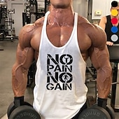  Férfi Grafika Szöveg Edzés Tank Top Futófelső Atléta Nyár Ujjatlan Hétköznapi Sportruházat Gyors szárítás Mekano Légáteresztő Edzőterem edzés Futás Gyaloglás Kocogás Fekete Fehér Sárga sportruházat