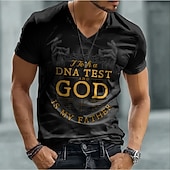  Camiseta bíblica para hombres hice una prueba de ADN y Dios es mi padre cristiana religiosa divertida Jesús fe camiseta de cuello en V gráfica ajustada regalo de ropa para la iglesia