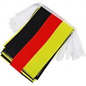 abordables Match de Football Mondial 2026-Guirlande de fanions de l'Allemagne pour la Coupe du Monde de football d'été : 50 fanions, guirlande de 14 mètres de petits drapeaux allemands pour la décoration, les écoles, les fêtes et les