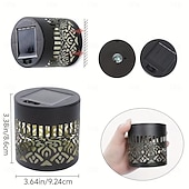 Недорогие Уличные светильники-2 шт. уличных солнечных настенных светильников с проекцией мандалы из полого металла, водонепроницаемость IP44, для украшения забора, лестницы, газона и дорожек, сада, двора, ландшафтного освещения