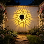 baratos Luzes e lanternas de caminho-2/4 peças de projetor solar de parede para jardim externo, iluminação paisagística, decoração de pátio, garagem e varanda.