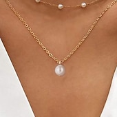 Χαμηλού Κόστους Κολιέ &amp; μενταγιόν-1 τεμ Κρεμαστό For Γυναικεία Μαργαριταρένια Καθημερινά Δρόμος Δώρο Κράμα Κουρελού Ημέρα του Πάντι