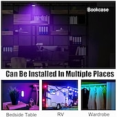 baratos Luzes decorativas-Conjunto de 1 conjunto de luzes LED internas sem fio para carro, luzes coloridas para interior de carro com 6 LEDs brilhantes, luz noturna LED interna portátil recarregável via USB para decoração de carro.