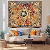 Недорогие Настенные гобелены-Винтажный гобелен с изображением небесного солнца, подсолнуха, знаков зодиака, астрологии, гороскопа, изысканное цветочное панно, эстетичный декор комнаты, спальни, гостиной.