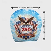 お買い得  250周年-2個のアメリカ国旗独立プリントの車のヘッドレストカバー、高弾性設計で詰め物のないシート保護、車のシートヘッドレストカバー、車用シートクッション、愛国的なテーマ、車の内装