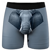  Herren Tiermotiv Elefant Dehnbare Boxershorts Badeshorts Boxer-Badeshorts Hawaiianisch Lässig Heim Strandurlaub Elastischer Bund Feuchtigkeitsableitend Atmungsaktive Unterwäsche Designer Bekleidung