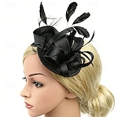 voordelige Fascinators-fascinators Stof Bruiloft Verjaardag Elegant Vintage leuke Style Met Veer Linten Helm Hoofddeksels