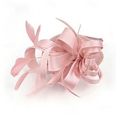 voordelige Fascinators-fascinators Stof Bruiloft Verjaardag Elegant Vintage leuke Style Met Veer Linten Helm Hoofddeksels