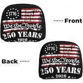 abordables 250º Aniversario-Funda para reposacabezas de coche conmemorativa del 250 aniversario, 2 unidades, conmemorativa de la Independencia de Estados Unidos (1776-2026), soporte espinal resistente para conducción de larga distancia, ajuste universal para coches, camiones y SUV.