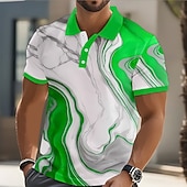  男性用 幾何学的な ポロシャツ 半袖 ポロシャツ 襟付きシャツ カジュアル アスレイジャー ボタン 夏 春 ブルー ルビーレッド パープル