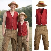 tanie Kostiumy męskie-Ocean Adventurer Kapitan Pirat Słomkowy Kapelusz Kostium Cosplay Stroje Anime Cosplay for Męskie Dla dzieci Dla dorosłych Halloween Karnawał Impreza
