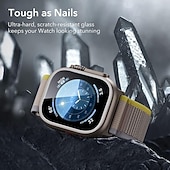 abordables Protectores de pantalla para relojes inteligentes-[Paquete de 4] Reloj Protector de pantalla Compatible con Apple Watch Ultra 49mm Cobertura máxima sensible al tacto Alta definición clara Vidrio Templado Accesorios Reloj