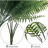 tanie Rośliny sztuczne i zieleń-24 szt. sztucznych paproci do użytku na zewnątrz, odporne na promieniowanie UV, sztuczne krzewy paproci do ogrodu wewnętrznego, na werandę &amp;wystrój zieleni na patio