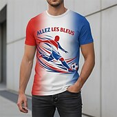  Partita mondiale di calcio 2026 Abiti Abbigliamento sportivo Maglietta grafica Football americano Tifoso di calcio francese Patriotico Corte per Unisex Adulti Stampa 3D  per Sport all'Aperto
