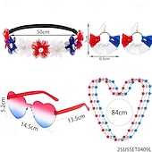  Σετ 250ή Επέτειος ΗΠΑ Δεκαετία '80 Τεμάχια Κεφαλής Τούτου Κάτω από τη φούστα με αξεσουάρ Φανταχτερή Φόρεμα Γυναικεία Απόκριες Μασκάρεμα Ημέρα της ανεξαρτησίας 4η Ιουλίου Ενηλίκων