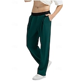 abordables pantalons décontractés-Homme Pantalons Pantalon décontracté Avec Poches Taille Élastique Bloc de Couleur Confort Longueur complète Quotidien Maison Extérieur Simple Style Classique Noir bleu marine Non Elastique