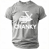 cheap Hobby Tees-Men's Cranky Fishing Reel Spinning Reel Funny Humorous Pun Fisherman Gift T Shirt Graphic Regular Fit Outdoor Fishing Trip Designer Clothing Apparel S M L XL XXL XXXL