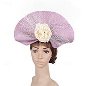 economico Fascinatori-Fascinator Carta pura Matrimonio Compleanno Vintage Carino Retrò Con Fiore Tulle Copricapo Copricapo