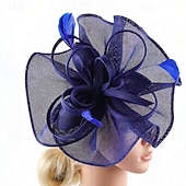 billige Fascinatorer-fascinators Linfrø Fjær Bryllup Bursdag Elegant Årgang søt stil Med Fjær Hodeplagg Hodeplagg