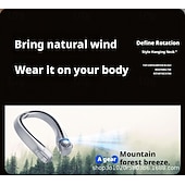 abordables Ventilateurs-Ventilateur de cou portable - Ventilateur de cou rotatif - Ventilateur rafraîchissant rechargeable USB-C, 3 vitesses, design sans pales mains libres, idéal pour les tentes et les activités de plein
