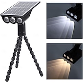 olcso Pathway Lights &amp; Lanterns-1 db kültéri napelemes fali spotlámpa, IP55 vízálló, 3 LED gyöngy, polip dizájn, kettős rögzítési lehetőség, dekoratív LED tájvilágítás kertbe, udvarra, ösvényre, gyepre, teraszra