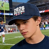 お買い得  ワールドサッカーの試合2026-サッカーワールドカップ メキシコ アメリカ カナダ 2026 ベースボールキャップ、サッカーグラフィックレタープリントハット（男女兼用）、調節可能なアウトドアスポーツキャップ、カジュアルサンハット