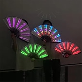 olcso Dekoratív fények-10 hüvelykes világító ventilátor, világító és színes, összecsukható ventilátor, bár, trambulin, éjszakai klub, parti, színpad, hangulatkellékek, kis éjszakai fények, dekoratív lámpák 1 db