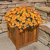 abordables Flores artificiales-Margaritas artificiales para decoración exterior, 6 ramos de flores artificiales para macetas de exterior, flores de seda resistentes a los rayos UV para la puerta principal, el porche y el patio.
