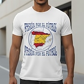  2026年ワールドサッカーマッチ セット グラフィックTシャツ サッカー スペインサッカーファン Tシャツ のために 男女兼用(儿童不要选这个) 成人 3Dプリント  のために 日常 スポーツ・アウトドア