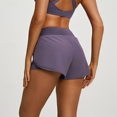 abordables Pantalones cortos deportivos-Mujer Bermudas Chinos Pantalón corto Ropa de calle Casual Corto Media cintura Color sólido Cintura elástica Confortable Transpirable Elástico Diario Exterior Gimnasia Violeta Azul marinero Gris