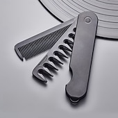 abordables Soins Personnels &amp; Santé-Peigne pliant multifonctionnel pour homme (1 ou 2 pièces), peigne à cheveux huilés, peigne à lisser, peigne à dents larges texturé, peigne de voyage pliable et portable