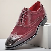 baratos Sapatos Sociais Clássicos-Sapatos brogue masculinos em couro legítimo – couro bovino premium, design wingtip, estilo elegante e clássico, sapatos sociais confortáveis para homens, ideais para casamentos, festas, escritório e eventos formais.