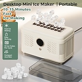 baratos eletrodomésticos-Máquina de gelo de mesa mini, máquina de gelo portátil para bancada, ideal para casa, escritório e trailers, produz gelo rapidamente em 10 a 15 minutos, máquina de gelo compacta com capacidade para