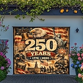 baratos Capa de Porta de Garagem-4 de julho de 2026 250º Dia da Memória Tapeçaria Banners Capa de Porta da Garagem Águia Bandeira Americana Impressão 3D Festa Moderna Patriótica Fundo de Tiro Presente Decoração da Casa