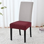 levne Potah na jídelní židli-Strečový žakárový diamantový potah na sedák s elastickým potahem, dvojité elastické pásky, prachotěsný chránič sedáku do jídelny, kuchyně, hotelu