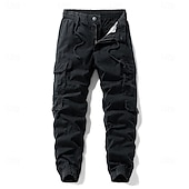ieftine Pantaloni Cargo-Bărbați Pantaloni cargo Pantaloni casual Παντελόνι πεζοπορίας Cordon Buzunar Simplu Confort Comfortabil Lungime totală Zilnic Casă În aer liber Vacanță Simplu Verde Militar Negru Micro-elastic