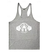 billige Løpe T-skjorter og tanktopper-Herre Grafisk Bokstaver Treningstank topp Singlet til jogging Gymtopp Sommer Racerrygg Ermeløs Hurtigtørkende Fukttransport Treningsøkt Aktiv trening Trening Blå Svart Gul Sports Sportsklær